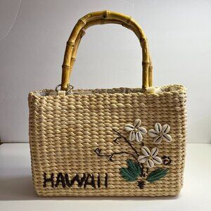 Retro Style "Hawaii" Woven Straw Purse